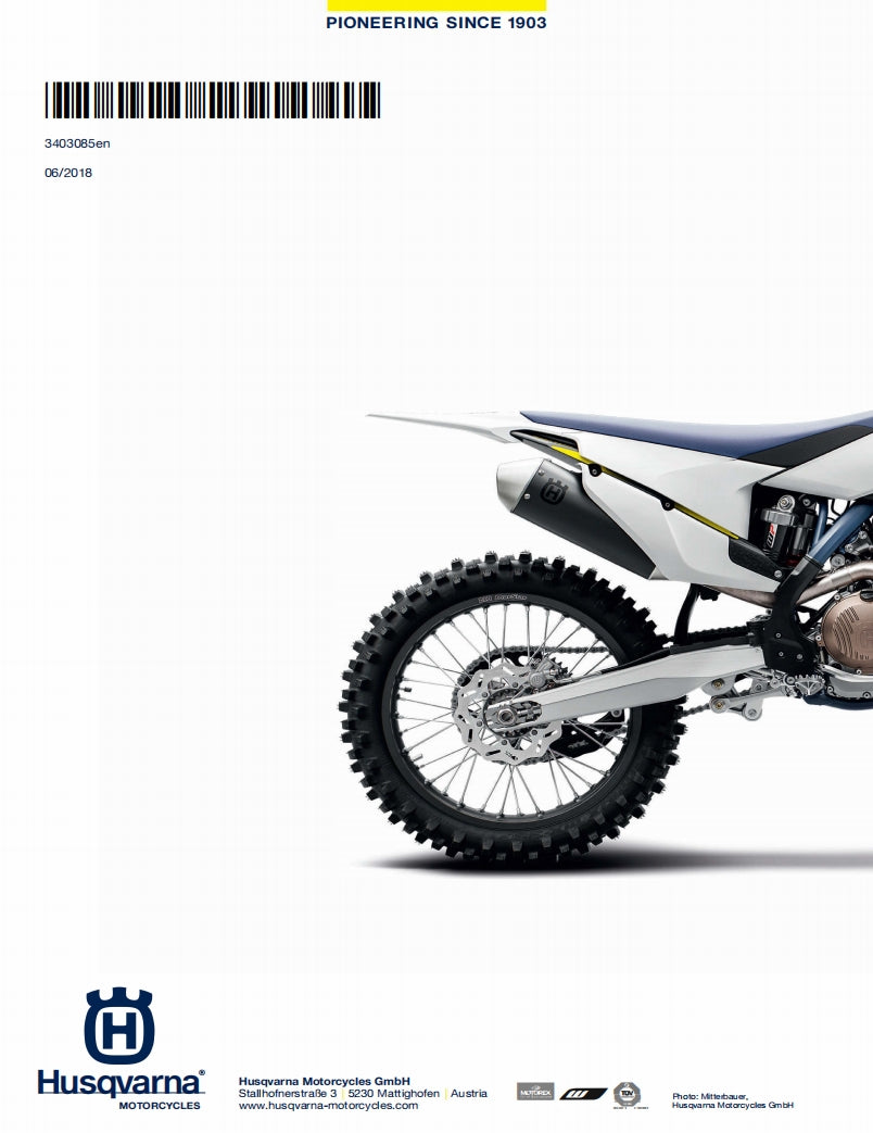 適用於2019 Husqvarna FC350 FX350 service manual