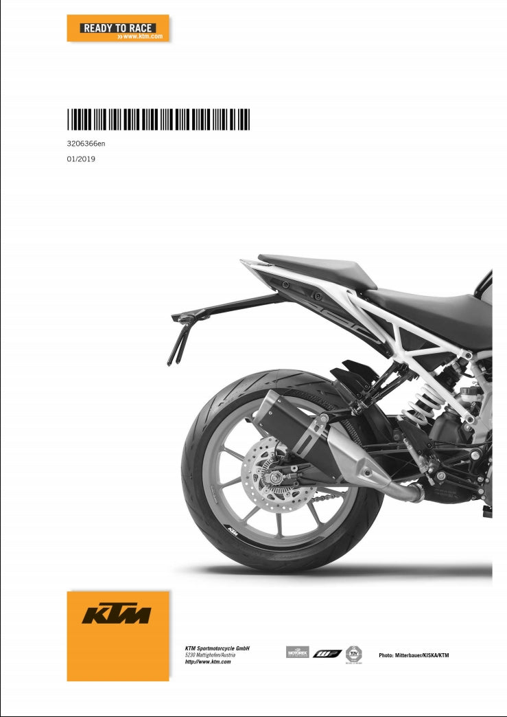 適用於2019 KTM 390Duke service manual 维修資料 英文和简体中文全车线路图故障代码分析扭矩维修DIY工具