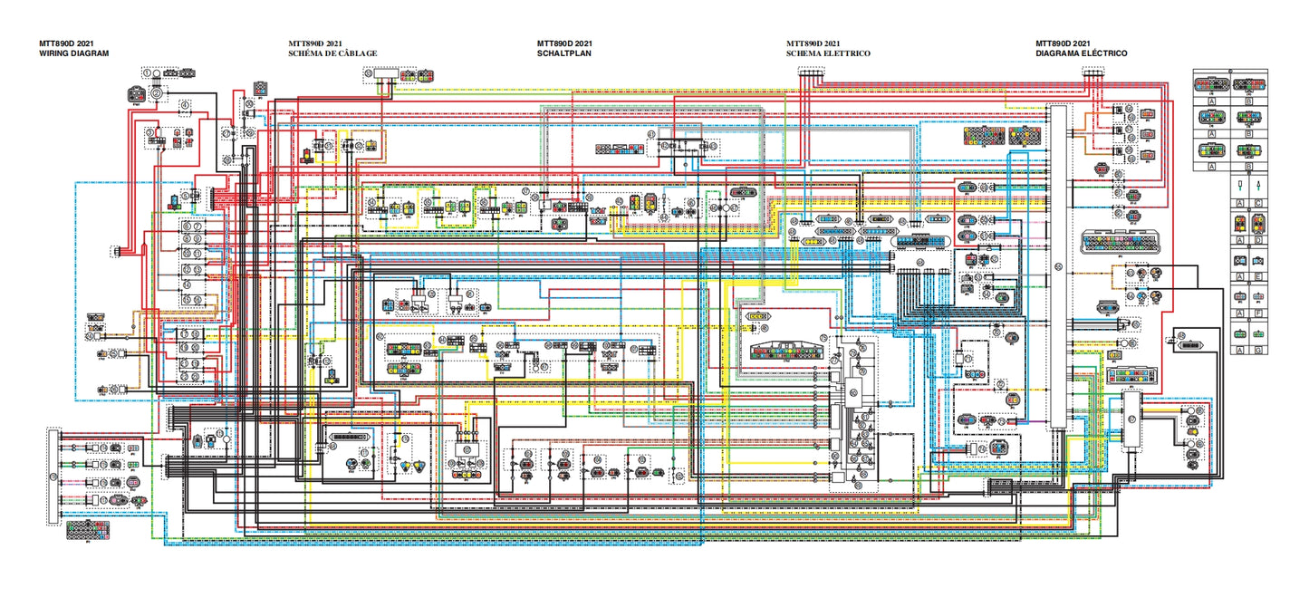 適用於2021 YAMAHA TRACER 9 GT MTT890D service manual 维修資料 英文和简体中文全车线路图故障代码分析扭矩维修DIY工具