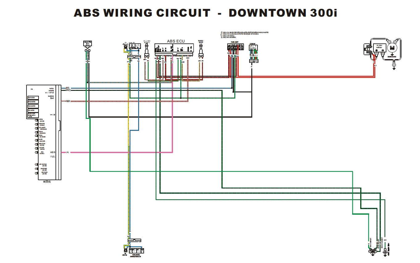 適用於2010光陽downtown 300i ABS維修參考資料(含英文原文與繁體譯文,含扭矩、電路、故障碼)