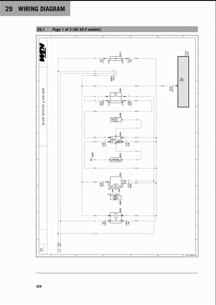 適用於2019-KTM-350-SX-F-XC-F service manual 维修資料 英文和简体中文全车线路图故障代码分析扭矩维修 DIY工具