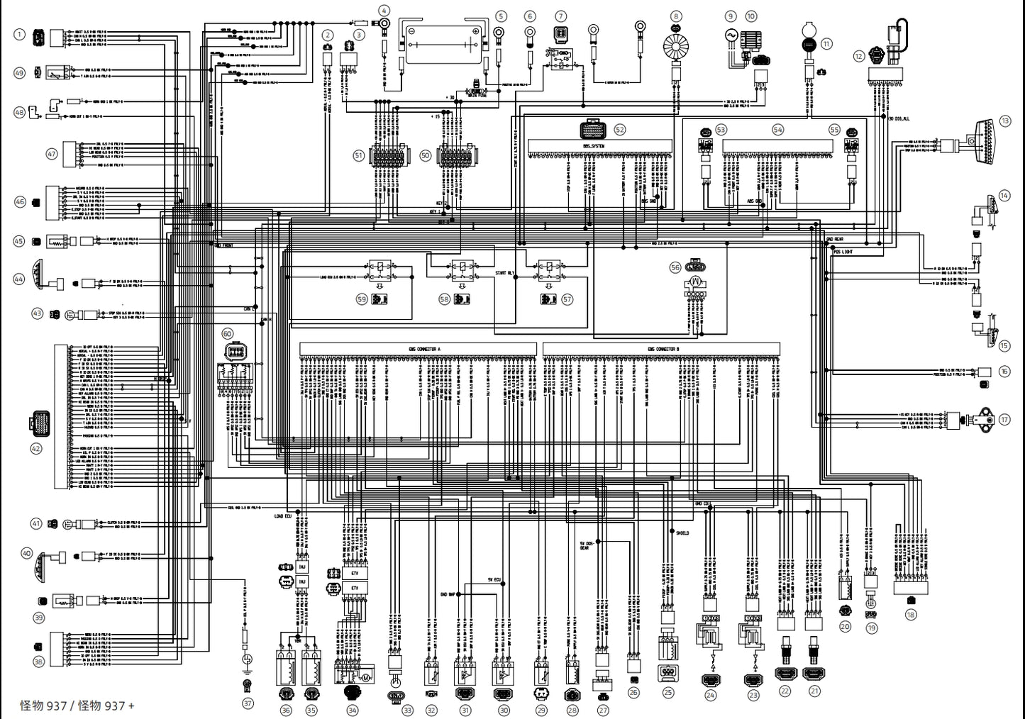 適用於2022-2023Monster怪兽937維修參考資料(含英文原文與繁體譯文,含扭矩、電路、故障碼)