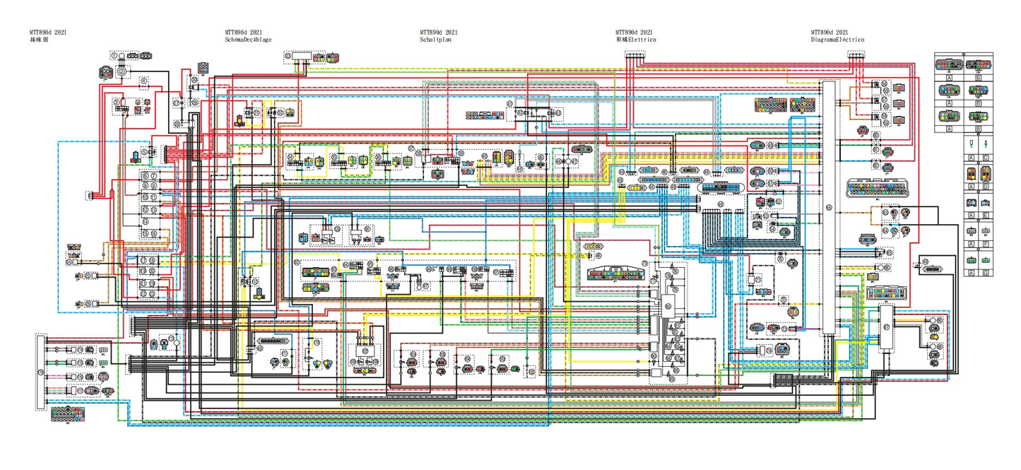 適用於2021年雅馬哈tracer 9gt MTT890維修參考資料(含英文原文與繁體譯文,含扭矩、電路、故障碼)