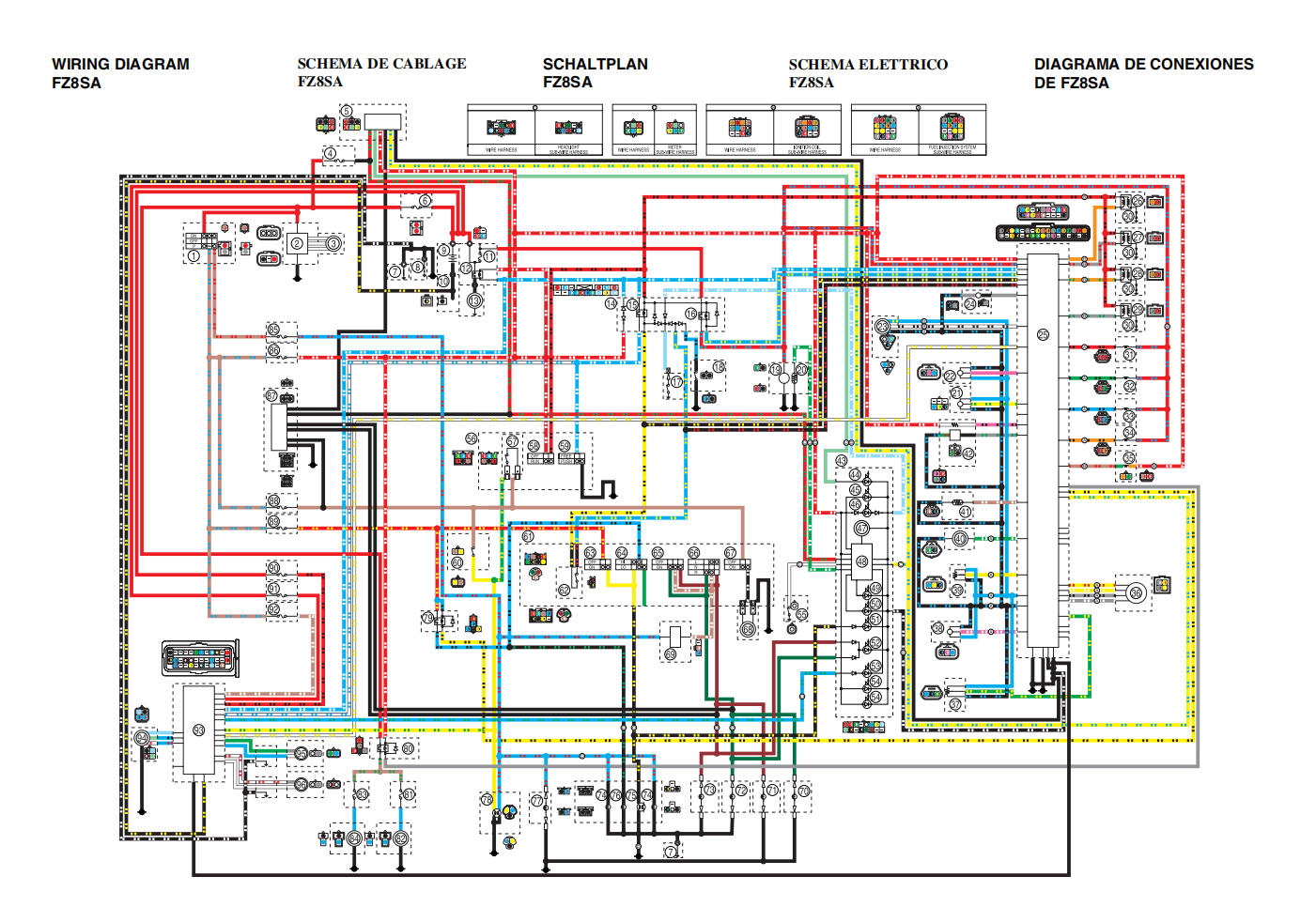 適用於雅马哈2011 FZ8维修手冊資料英文和简体中文全车线路图故障代码分析扭矩维修DIY工具