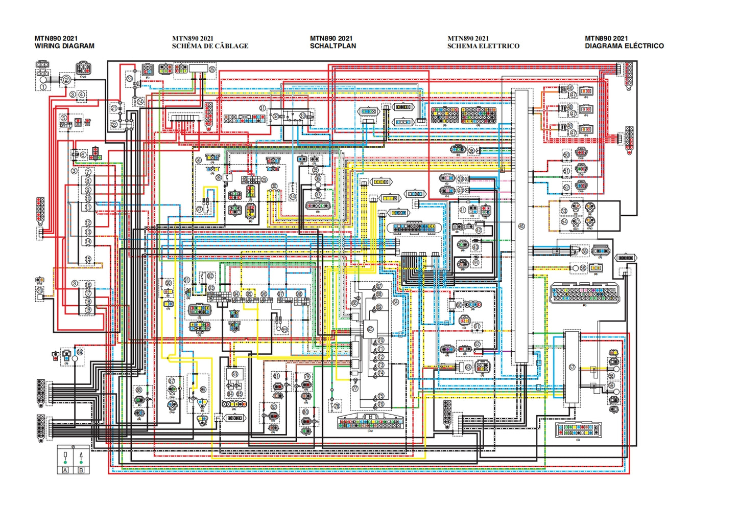 適用於2021年雅馬哈MT09維修參考資料(含英文原文與繁體譯文,含扭矩、電路、故障碼)