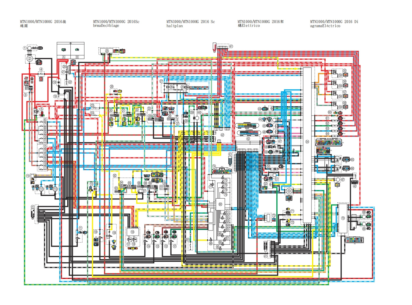適用於2016年雅馬哈MTN1000 MT10維修參考資料(含英文原文與繁體譯文,含扭矩、電路、故障碼)