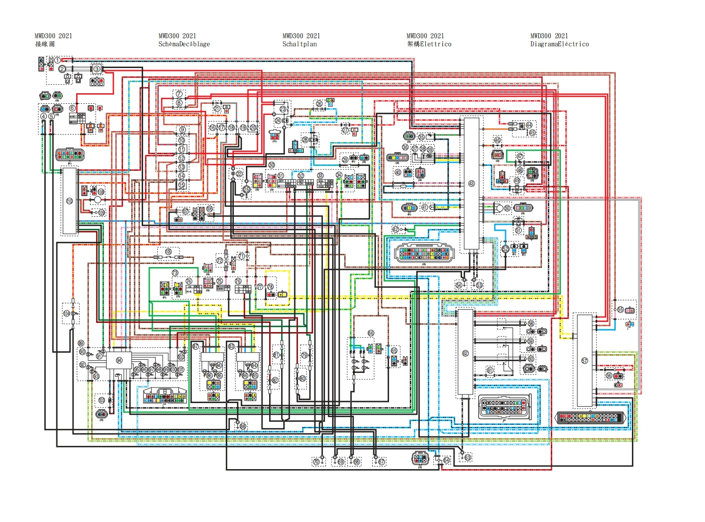 適用於雅馬哈2021 Tricity 300維修參考資料(含英文原文與繁體譯文,含扭矩、電路、故障碼)