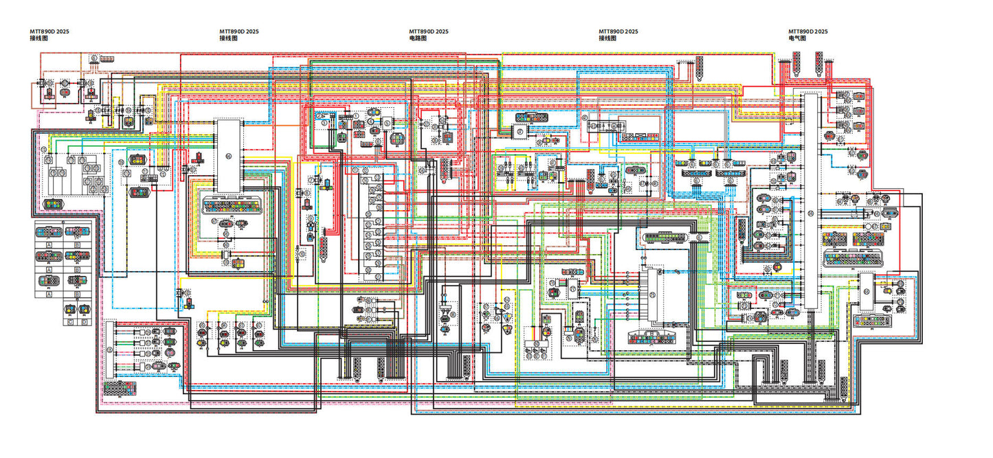 適用於Yamaha 2025 Tracer 900 MTT890 Service Manual 维修手冊資料 英文和简体中文全车线路图故障代码分析扭矩维修DIY工具