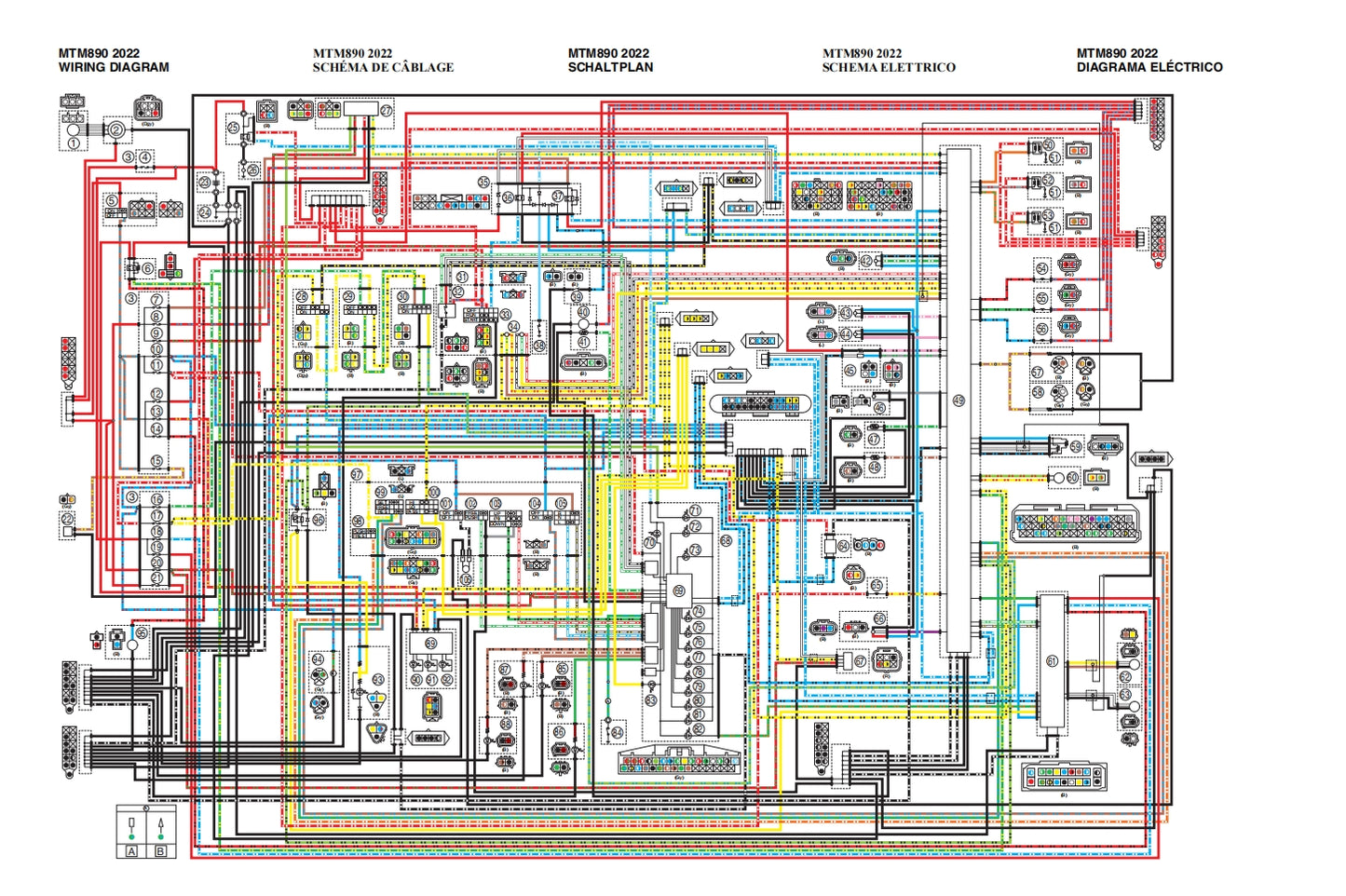 適用於2022 雅馬哈 MTM890 XSR900 維修參考資料(含英文原文與繁體譯文,含扭矩、電路、故障碼)