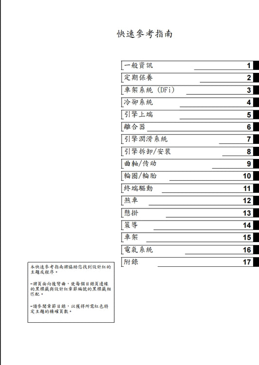 2016年川崎zx-14r維修參考資料(含英文原文與繁體譯文,含扭矩、電路、故障碼)
