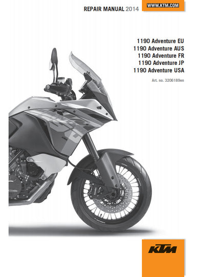 適用於2014 KTM 1190 adv维修手冊 英文和简体中文全车线路图故障代码分析扭矩维修DIY工具