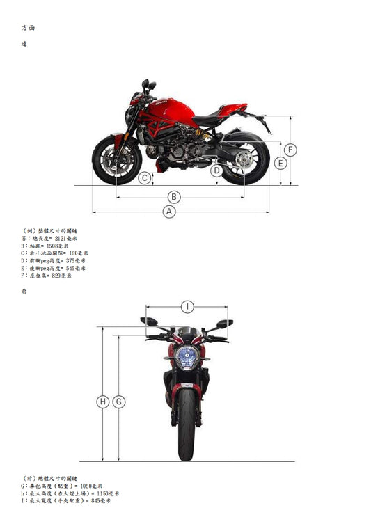2016杜卡迪怪獸Monster1200 R維修參考資料（含英文原文與繁體譯文，含扭矩）