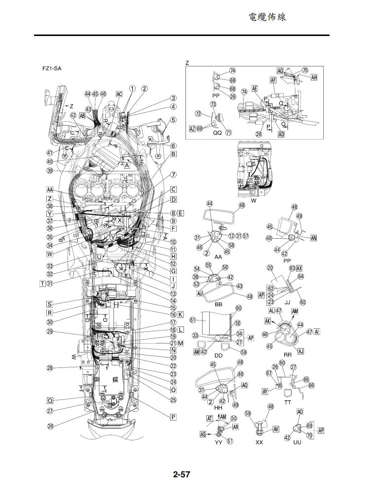 2007 雅馬哈FZ1維修手冊 PDF（英文＋繁體）｜全車拆解圖｜扭力規格｜原廠維修資料與 DIY 保養指南