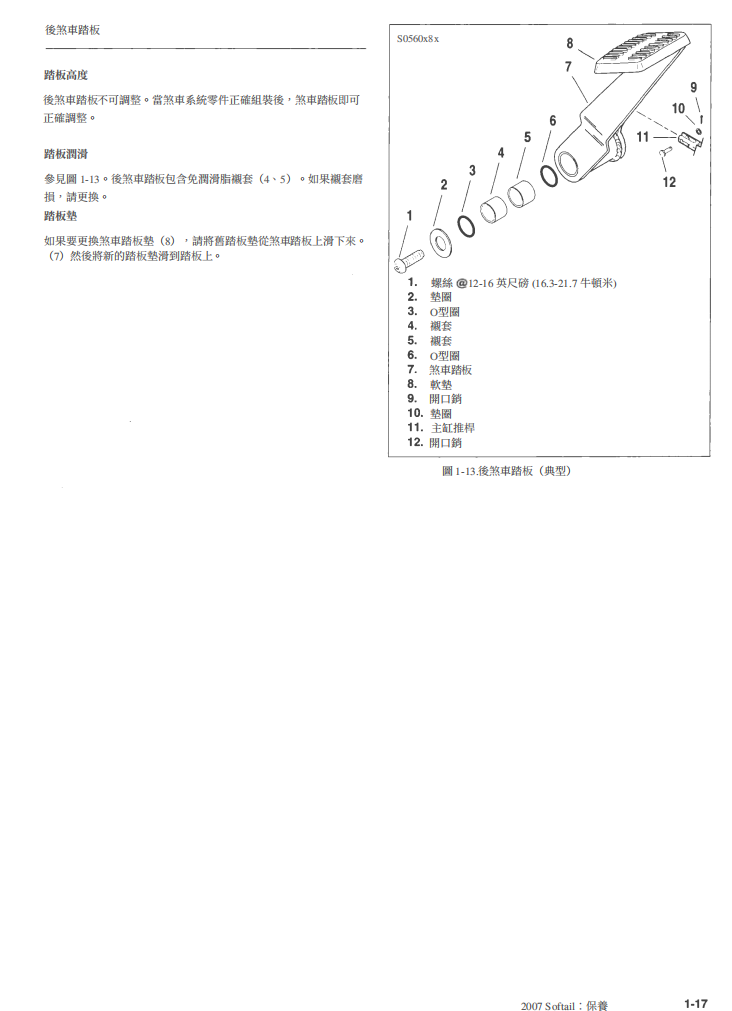 2007 Harley-Davidson Softail 哈雷軟尾維修手冊 PDF（英文＋繁體）｜全車拆解圖｜扭力規格｜原廠維修資料與 DIY 保養指南