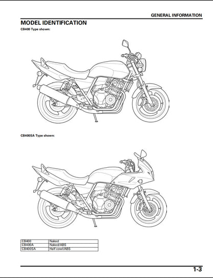 適用於2008 Honda CB400 VTEC 4 service manual 维修資料 英文和简体中文全车线路图故障代码分析扭矩维修DIY工具