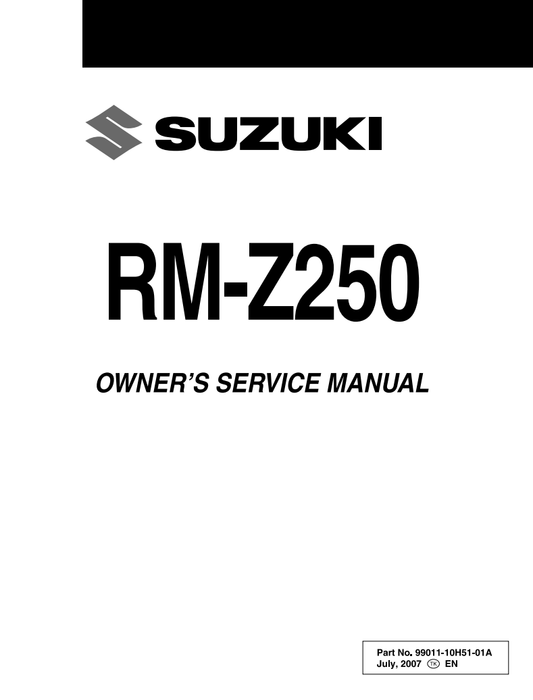 2008 鈴木RM Z250維修手冊 PDF（英文＋繁體）｜全車拆解圖｜扭力規格｜原廠維修資料與 DIY 保養指南