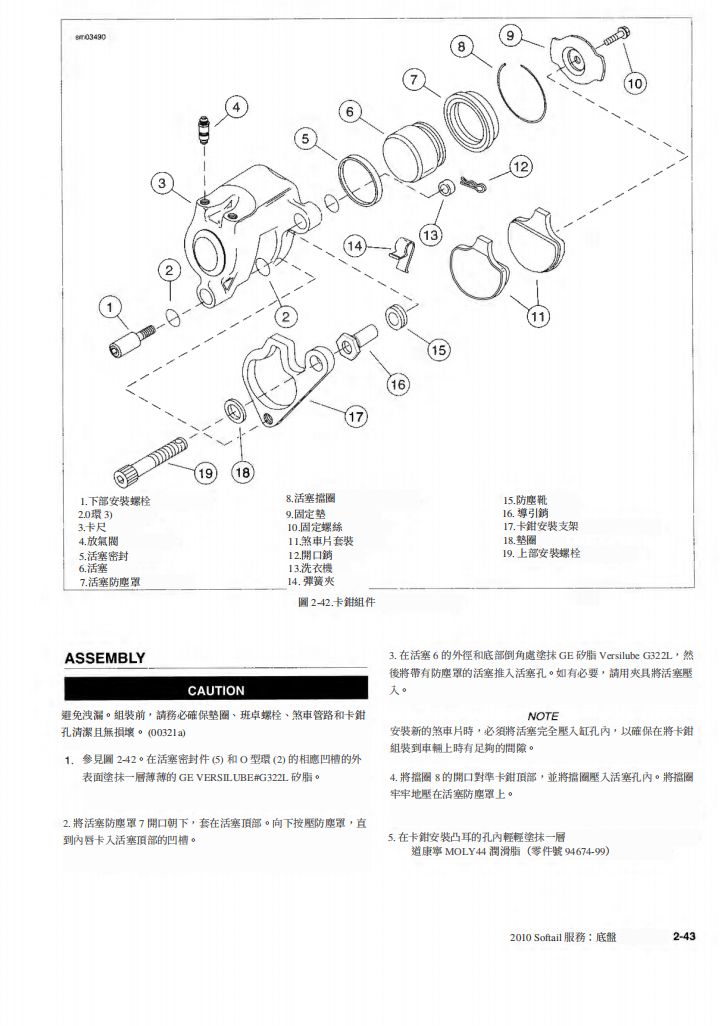 2010 Harley-Davidson Softail維修手冊 PDF（英文＋繁體）｜全車拆解圖｜扭力規格｜原廠維修資料與 DIY 保養指南