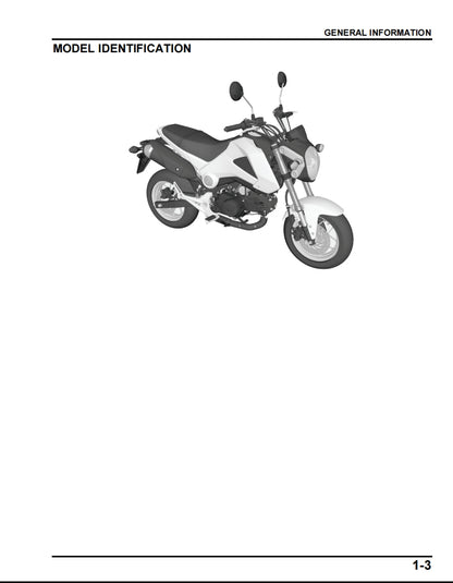 適用於2014 Honda MSX125 service manual 维修資料 英文和简体中文全车线路图故障代码分析扭矩维修DIY工具