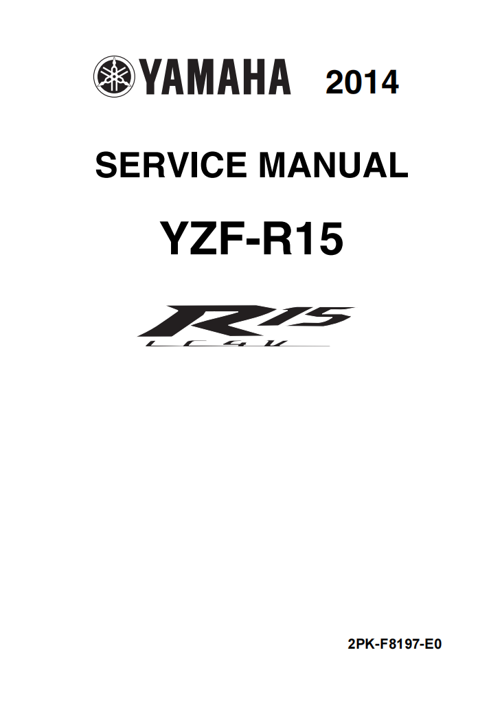 2014雅馬哈R15維修手冊 PDF（英文＋繁體）｜全車拆解圖｜扭力規格｜原廠維修資料與 DIY 保養指南