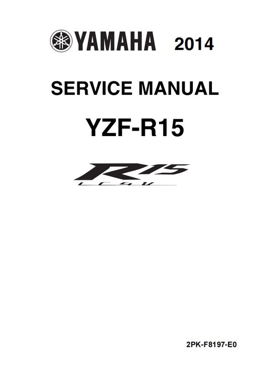 2014雅馬哈R15維修手冊 PDF（英文＋繁體）｜全車拆解圖｜扭力規格｜原廠維修資料與 DIY 保養指南