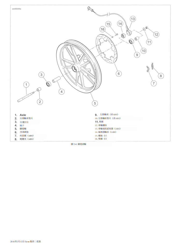 2016 Harley-Davidson DYNA維修手冊 PDF（英文＋繁體）｜全車拆解圖｜扭力規格｜原廠維修資料與 DIY 保養指南