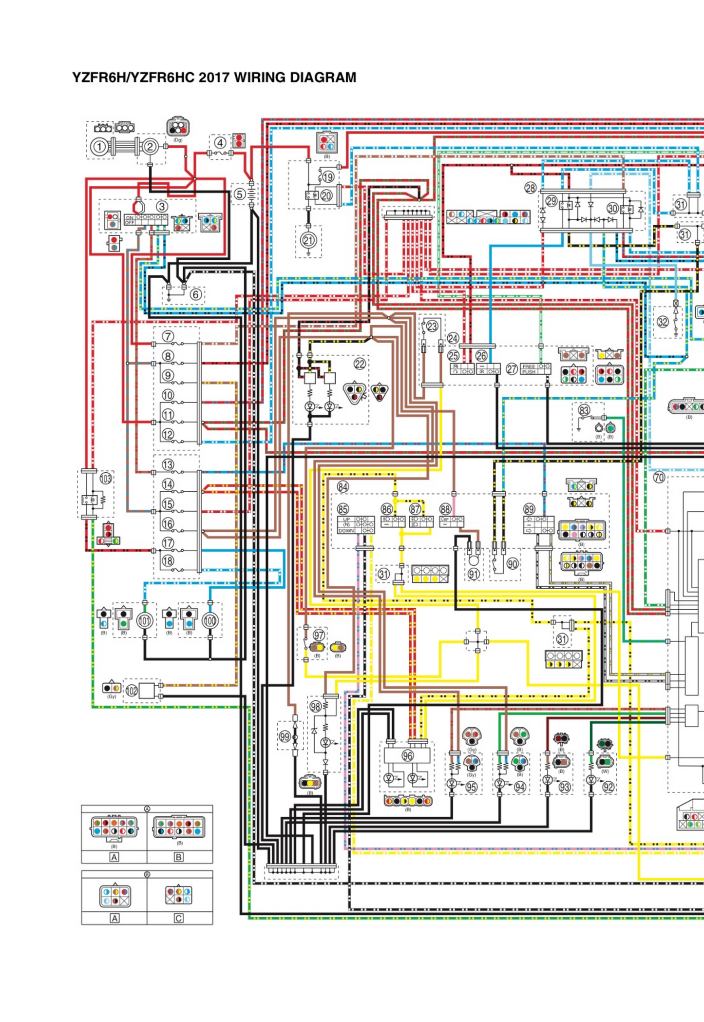 適用於2017 Yamaha YZF-R6 service manual 维修資料 英文和简体中文全车线路图故障代码分析扭矩维修DIY工具