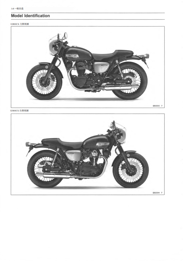 2019-2022 kawasaki W800維修手冊 PDF（英文＋繁體）｜全車拆解圖｜扭力規格｜原廠維修資料與 DIY 保養指南