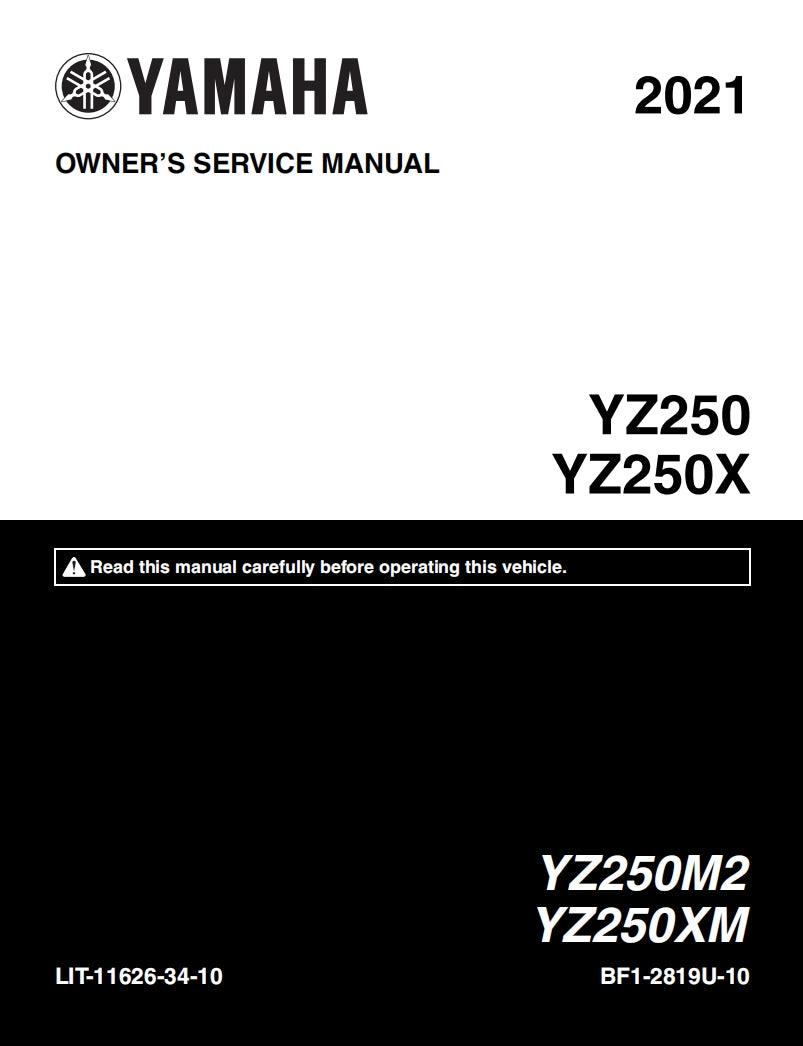 適用於2021 Yamaha yz250 yz250x service manual 维修資料 英文和简体中文全车线路图故障代码分析扭矩维修DIY工具