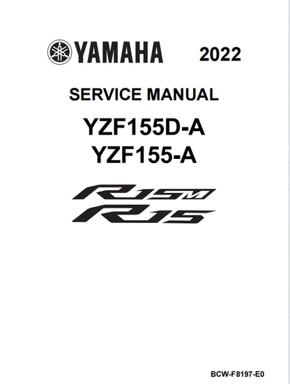 適用於Yamaha 2022 YZF-R15 155D-A service manual 维修資料 英文和简体中文全车线路图故障代码分析扭矩维修DIY工具