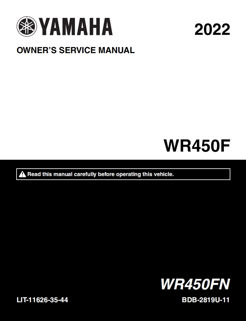 適用於2022 Yamaha WR450F service manual 维修資料 英文和简体中文全车线路图故障代码分析扭矩维修DIY工具