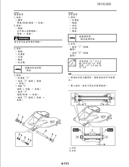 2022年雅馬哈MT10SP維修參考資料（含英文原文與繁體譯文，含扭矩、電路、故障碼）