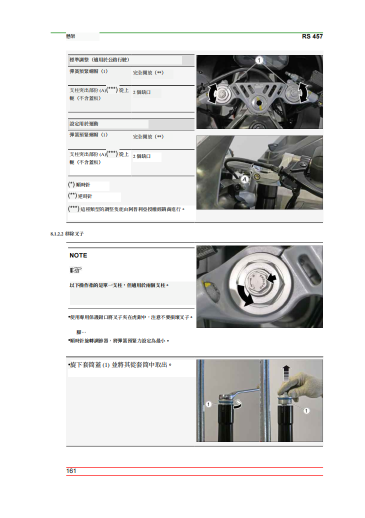 2023 Aprilia RS 457 維修手冊參考資料（含英文原文與繁體譯文，含扭矩、電路、故障碼）