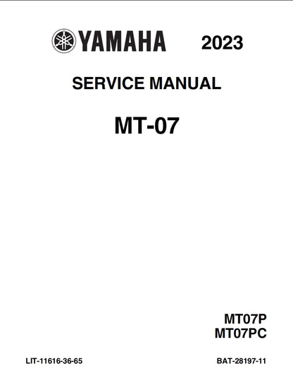適用於2023 YAMAHA MT07 service manual 维修資料 英文和简体中文全车线路图故障代码分析扭矩维修DIY工具