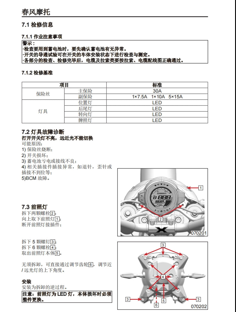 適用於春风 2020楚留香700clx 维修資料全车线路图零件扭矩表摩托车维修工具