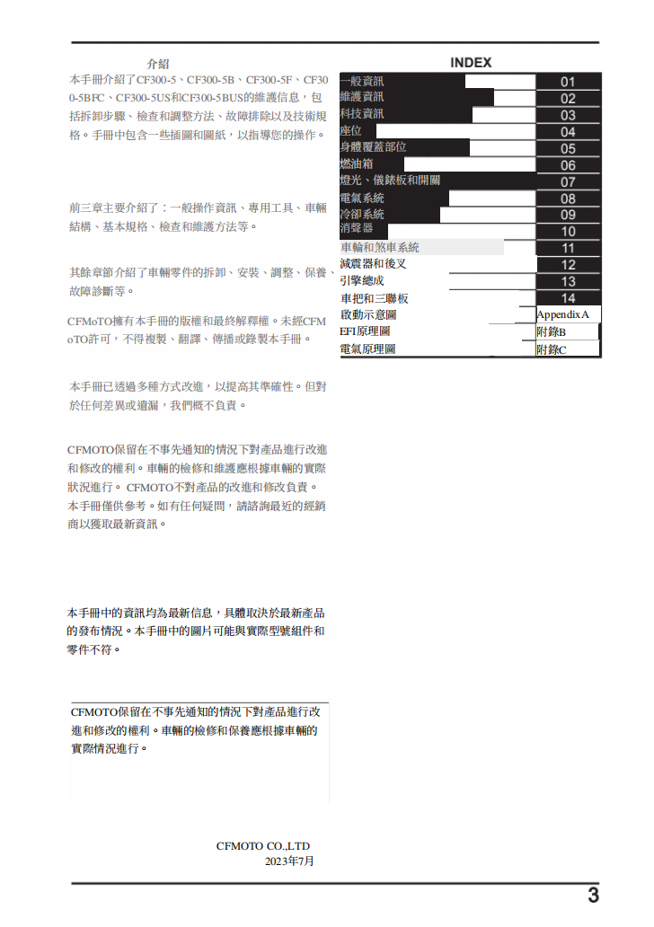 2023 300SR 300SS維修手冊參考資料（含英语原版與繁體譯文，含扭矩、電路、故障碼）