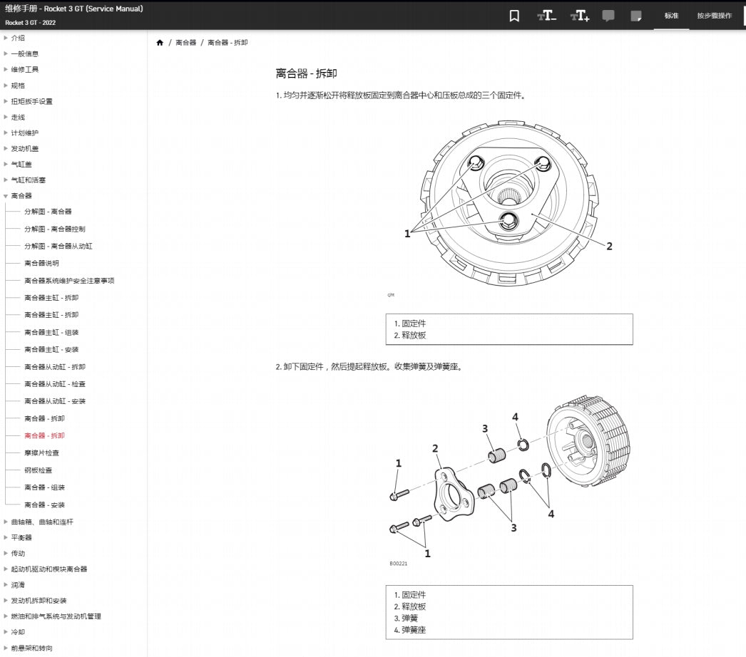 適用於2020-2023 Triumph ROCKET 3GT 凯旋火箭3GT service manual 维修資料简体中文全车线路图故障代码分析扭矩维修DIY工具