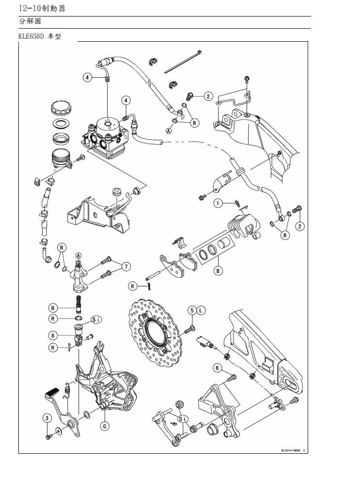 2010-2011川崎VERSYS KLE650維修參考資料（含英文原文與繁體譯文，含扭矩、電路、故障碼）