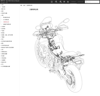 適用於2020 Triumph  凯旋 Tiger 900GT 老虎900GT 维修資料 简体中文全车线路图故障代码分析扭矩维修 service manual DIY工具