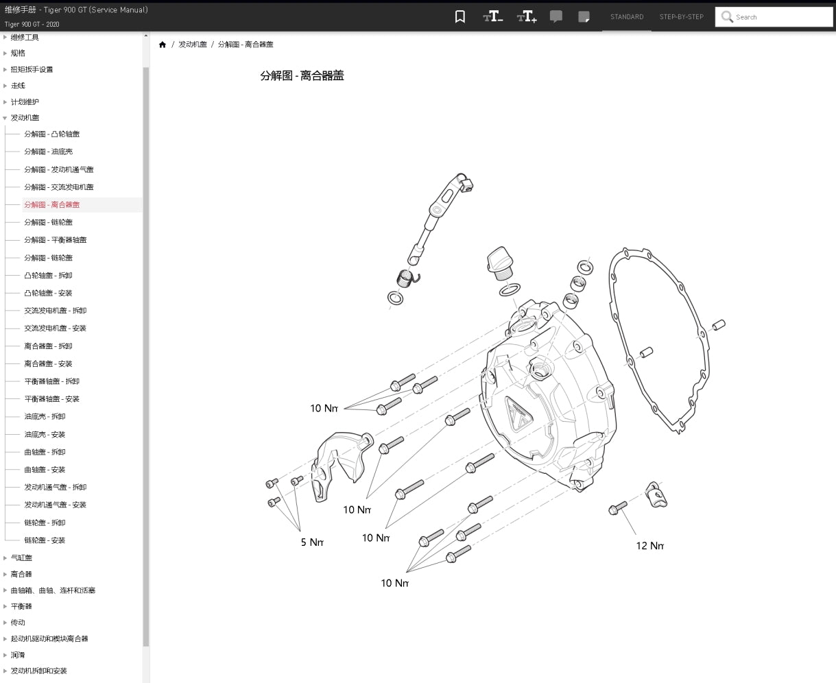 適用於2020 Triumph  凯旋 Tiger 900GT 老虎900GT 维修資料 简体中文全车线路图故障代码分析扭矩维修 service manual DIY工具