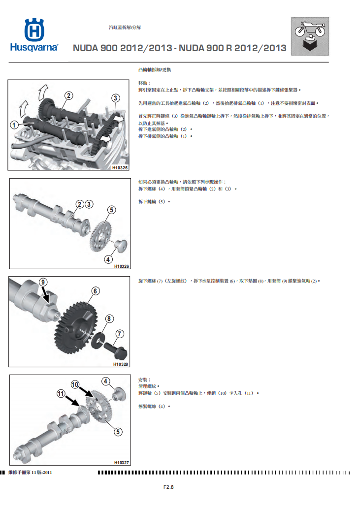 2012-husvarna-nuda-900r維修手冊 PDF（英文＋繁體）｜全車拆解圖｜扭力規格｜原廠維修資料與 DIY 保養指南