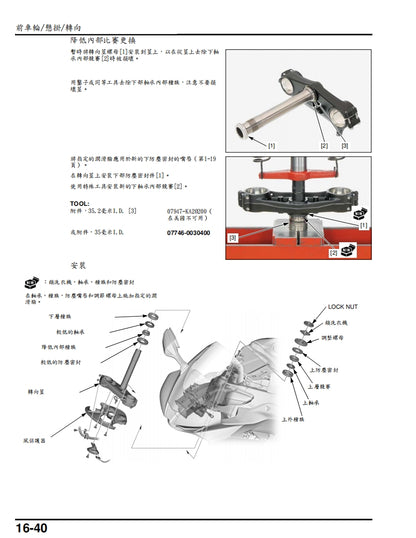 適用於2020-2023本田CBR1000RRR維修參考資料（含英文原文與繁體譯文，含扭矩、電路、故障碼）
