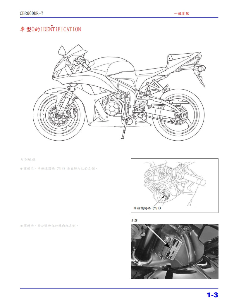 本田 2007-2010年 F5 CBR600RR維修參考資料（含英文原文與繁體譯文，含扭矩、電路、故障碼）