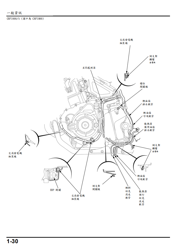 2015 Honda Africa twin CRF1000維修手冊參考資料（含英文原文與繁體譯文，含扭矩、電路、故障碼）