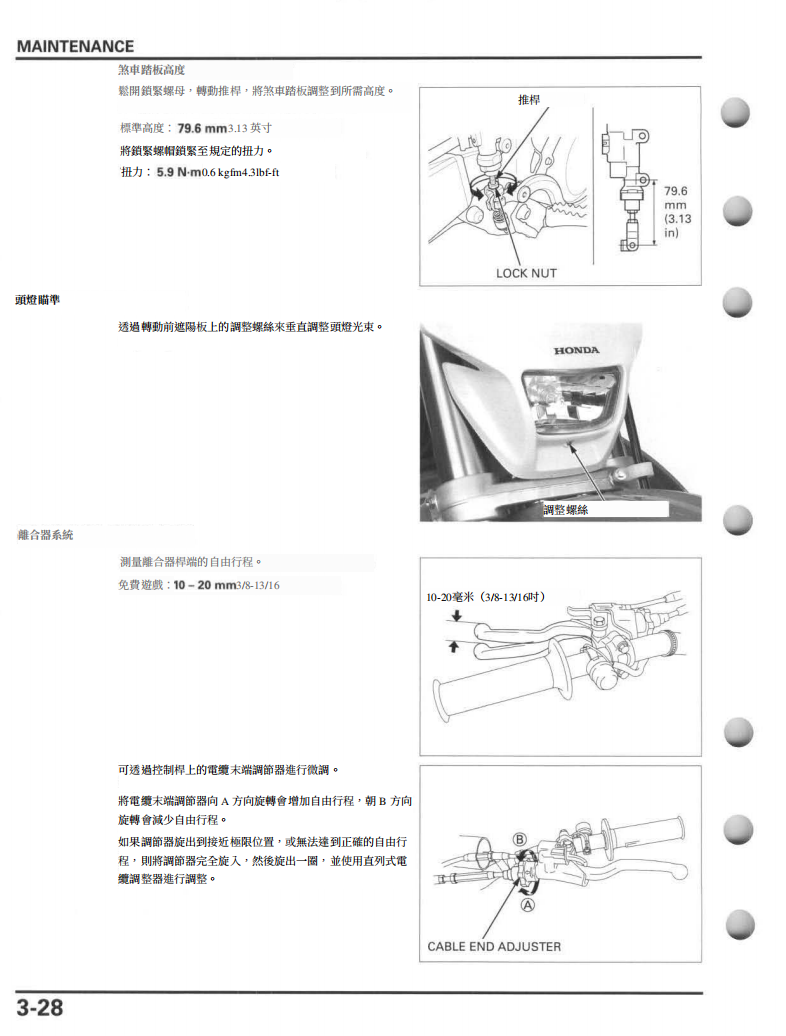 2004-2013 本田CFR250X維修手冊參考資料（含英语原版與繁體譯文，含扭矩、電路、故障碼）