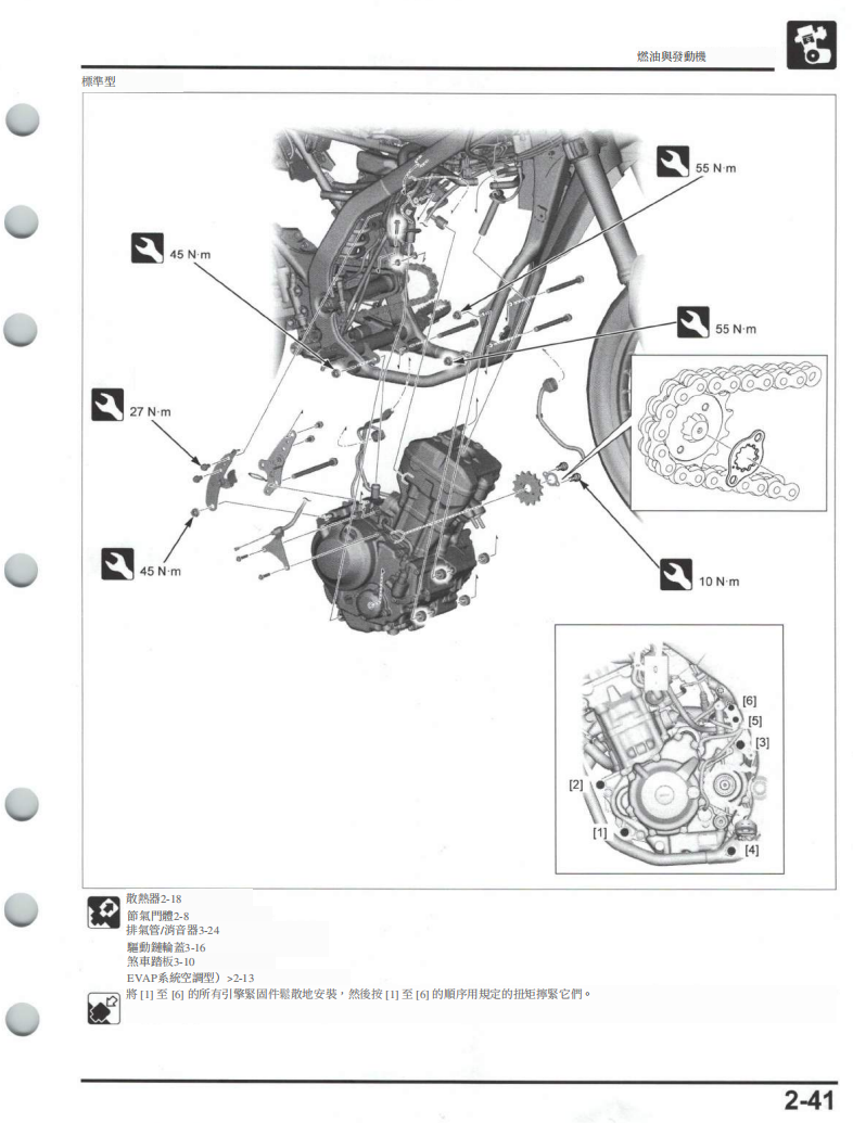 2021 本田CFR300維修手冊參考資料（含英文原文與繁體譯文，含扭矩、電路、故障碼）