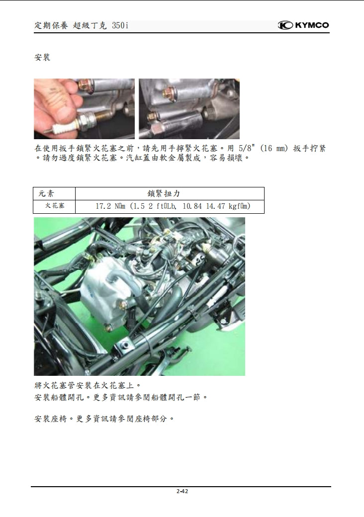 光陽Super Dink 350i ABS維修參考資料（含英文原文與繁體譯文，含扭矩、電路、故障碼）