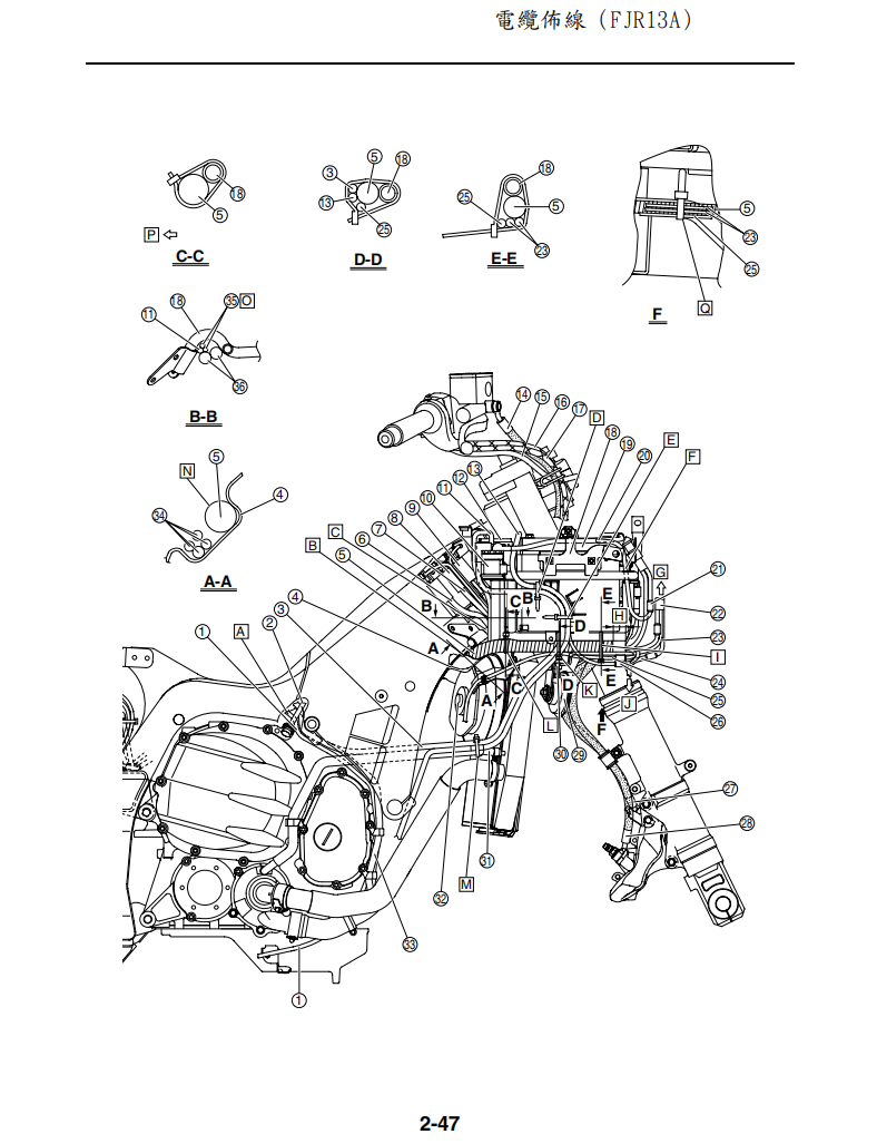2008雅馬哈FJR1300維修手冊 PDF（英文＋繁體）｜全車拆解圖｜扭力規格｜原廠維修資料與 DIY 保養指南