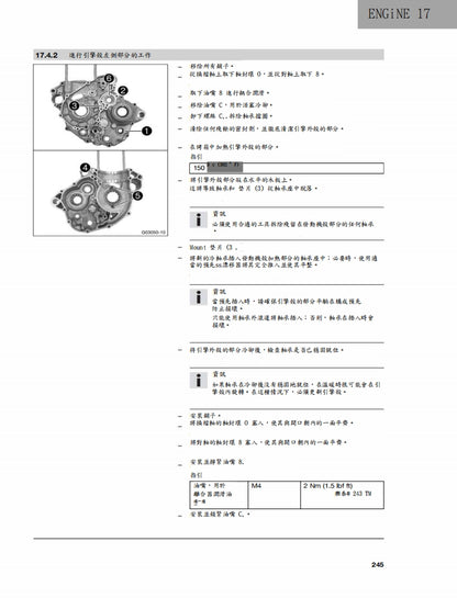 2019 Husqvarna FC350 FX350維修參考資料（含英文原文與繁體譯文，含扭矩、電路、故障碼）
