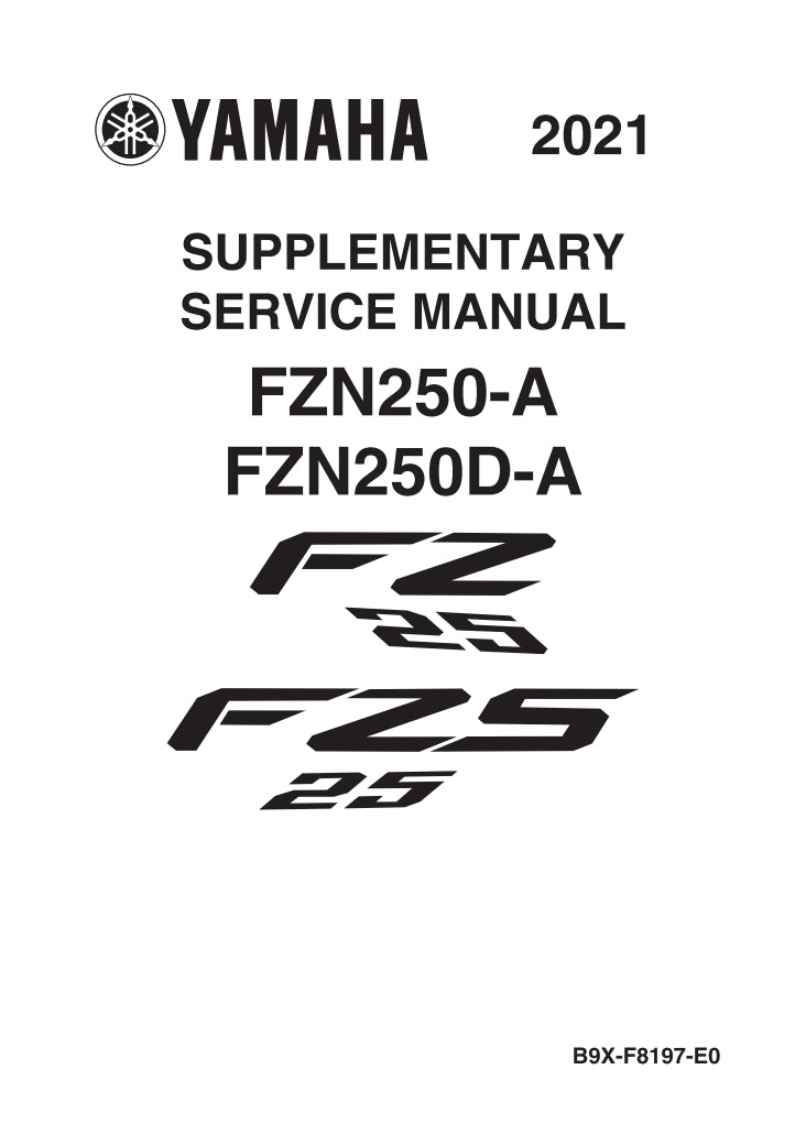 2021 FZ25 FZN250年雅馬哈R1維修參考資料（含英文原文與繁體譯文，含扭矩、電路、故障碼）