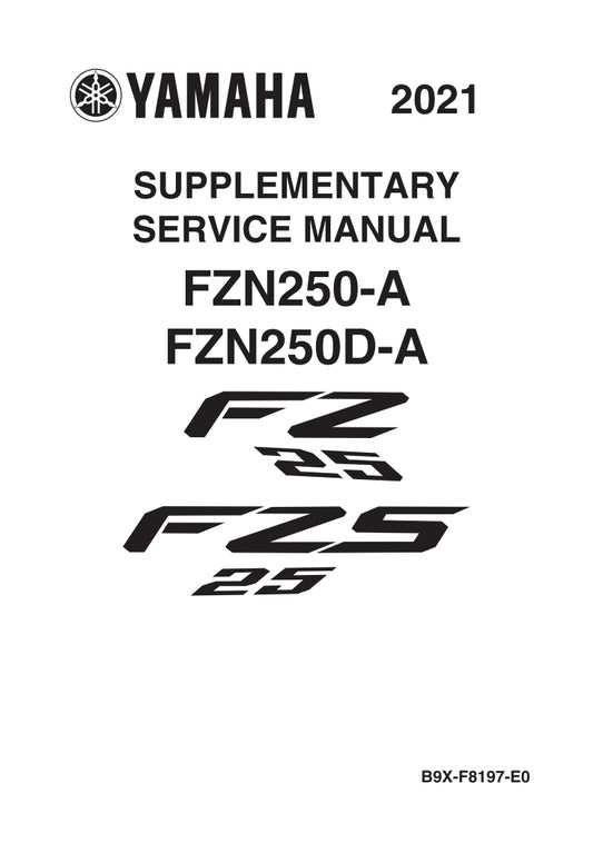 2021 FZ25 FZN250年雅馬哈R1維修參考資料（含英文原文與繁體譯文，含扭矩、電路、故障碼）